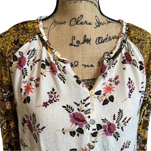 Jane & Delancey Peasant Boho Top sz Large - Picture 2 of 9